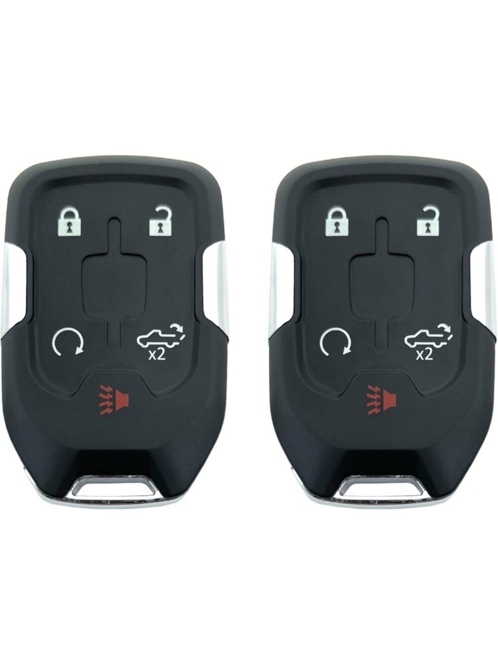 Key Fob Case Shell for Chevrolet Silverado & GMC Sierra - 5 Button, 2PCS Set